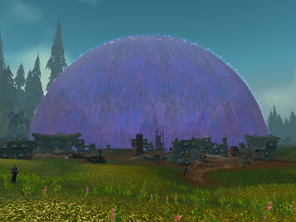 The enormous purple magical dome covering Dalaran in original World of Warcraft