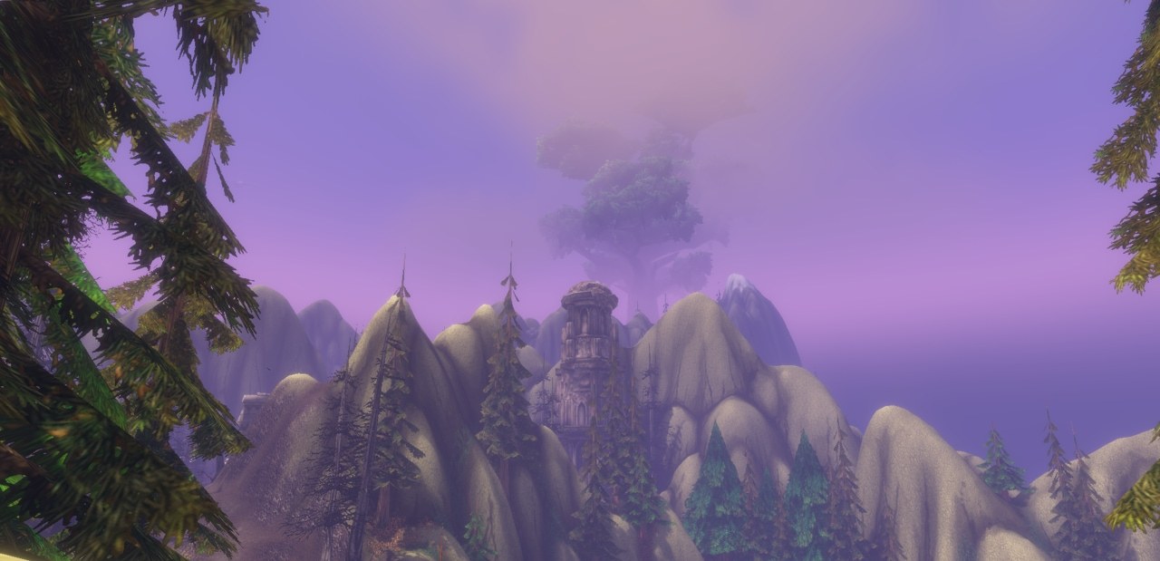 Mount Hyjal and the World Tree in an official WoW Forever preview