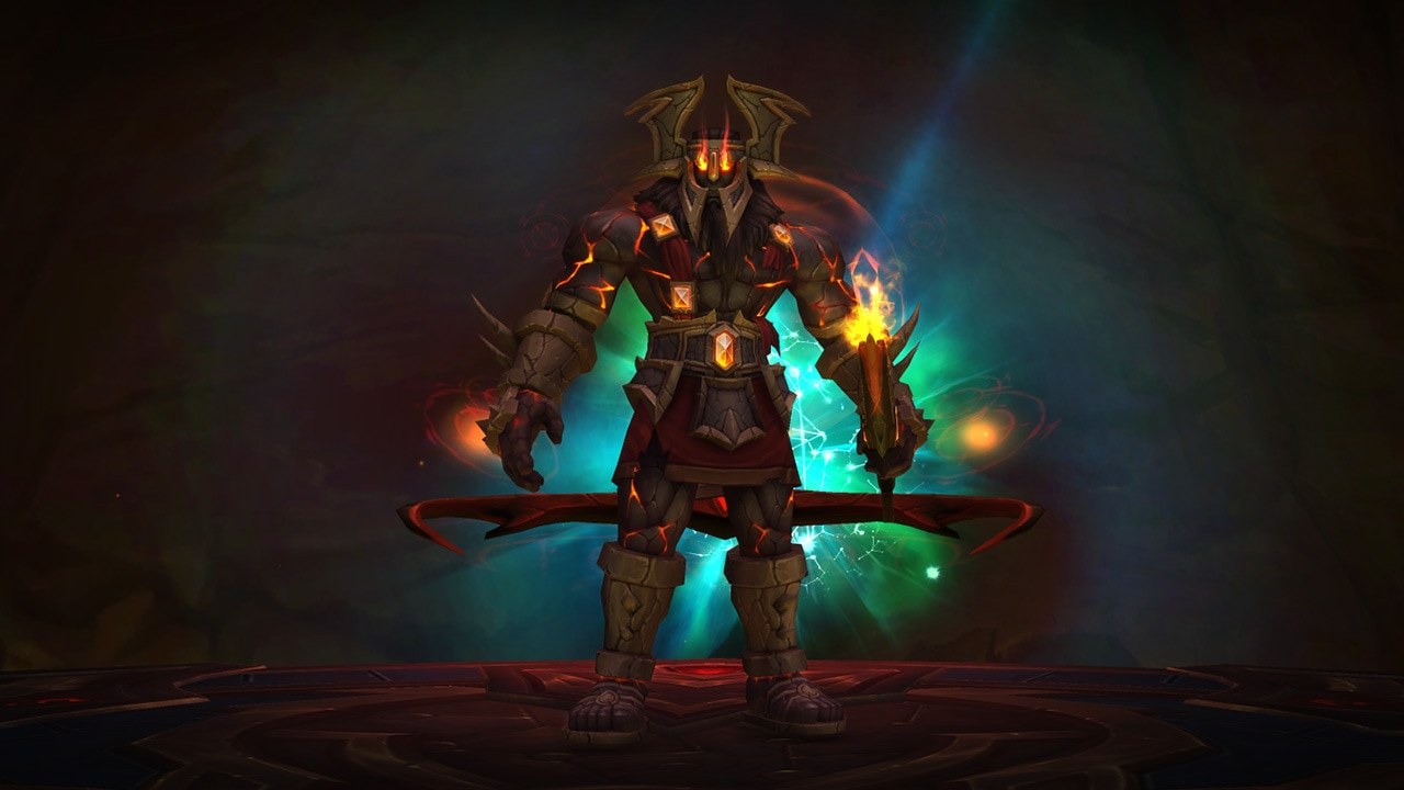 Aggramar stands in Antorus with his burning sword Taeshalach