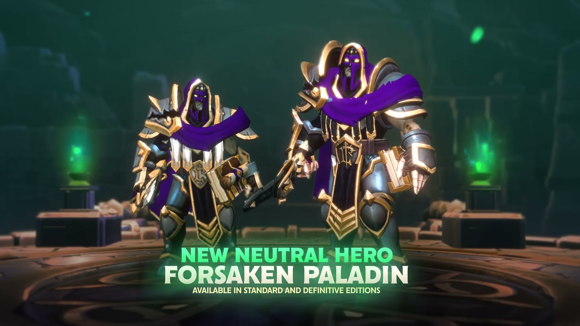 The Forsaken Paladin shown in two visual editions of Warcraft III