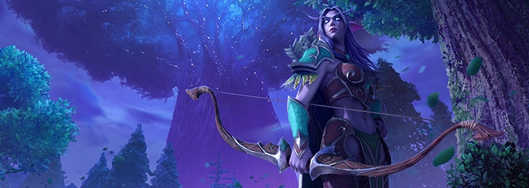 Night Elf archer in the Reforged art style